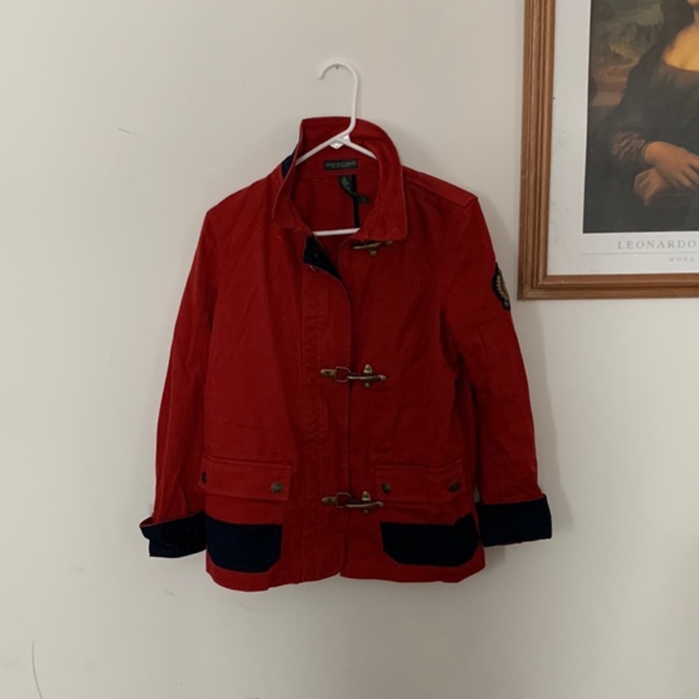 VTG Ralph Lauren Nautical Military Jacket with Incredible Brass Snaps